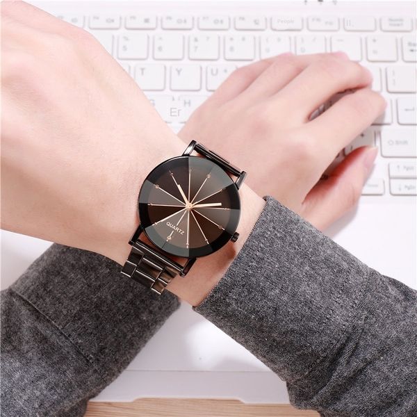 fashionable steel belt personalized gear and female couple watch student large dial male watch, Blue
fashionable steel belt personalized gear and female couple watch student large dial male watch, Blue