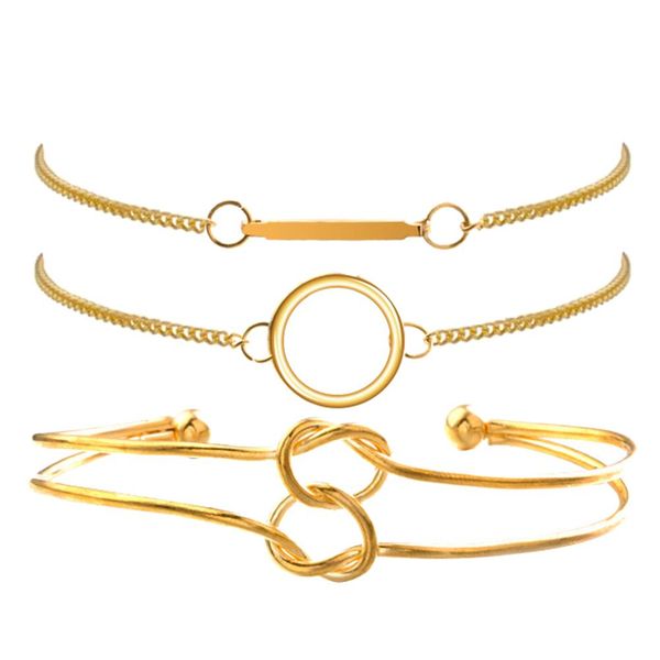 3pcs/set minimalist lady knotted circle opening bangle charm bracelet adjustable bangle jewelry woman's accesories, Black
3pcs/set minimalist lady knotted circle opening bangle charm bracelet adjustable bangle jewelry woman's accesories, Black