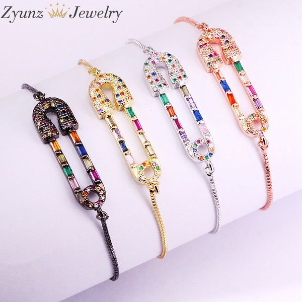10pcs, rainbow cz charm micro cubic zirconia multi pin connector bracelets adjustable chain for women jewelry, Black
10pcs, rainbow cz charm micro cubic zirconia multi pin connector bracelets adjustable chain for women jewelry, Black