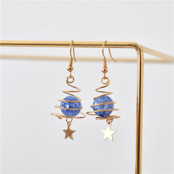 2019 new korean japan lovely blue universe planet star drop earrings cute space hollow spiral tree earrings for women girl gift, Silver
2019 new korean japan lovely blue universe planet star drop earrings cute space hollow spiral tree earrings for women girl gift, Silver