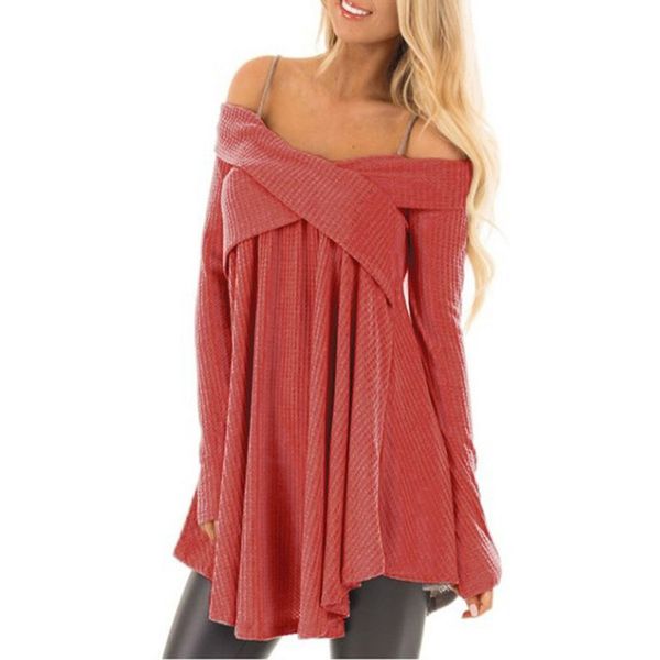 womens ladies straps off the shoulder knitted blouse baggy oversized loose sweater long sleeve fashion clothes women, White
womens ladies straps off the shoulder knitted blouse baggy oversized loose sweater long sleeve fashion clothes women, White