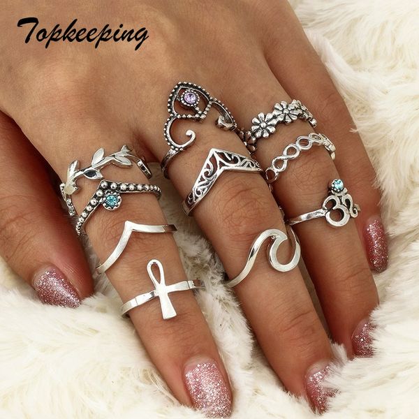 gothic punk retro hollow design crystal flower v shaped multilayer finger joint rings for women fashion jewelry ring 10 pcs sets, Silver
gothic punk retro hollow design crystal flower v shaped multilayer finger joint rings for women fashion jewelry ring 10 pcs sets, Silver