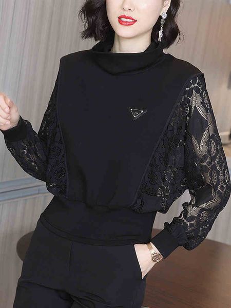 black lace spring summer long sleeve vintage casual work plus size designer casual knits fashion luxury t shirt for women gr, White
black lace spring summer long sleeve vintage casual work plus size designer casual knits fashion luxury t shirt for women gr, White