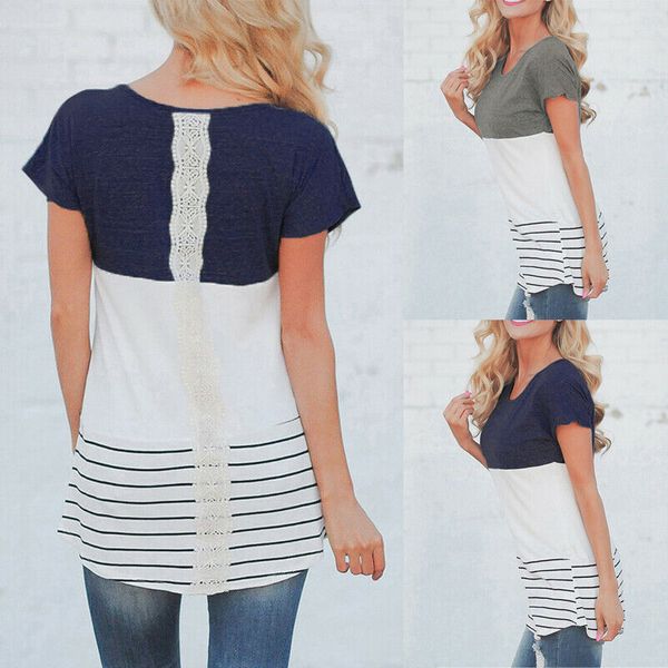 casual women striped shirt summer short sleeve loose long shirts fashion ladies summer casual t-shirt shirt, White
casual women striped shirt summer short sleeve loose long shirts fashion ladies summer casual t-shirt shirt, White