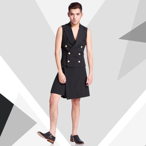 2019 tide spring men's stage show vest european and american fashion men's striped vest suit sets singer costumes, Black;white
2019 tide spring men's stage show vest european and american fashion men's striped vest suit sets singer costumes, Black;white