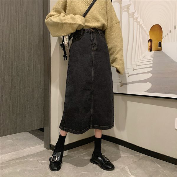 spring new korean style chic knee-length pockets high waist skirts straight casual women's clothing faldas mujer moda 2020, Black
spring new korean style chic knee-length pockets high waist skirts straight casual women's clothing faldas mujer moda 2020, Black