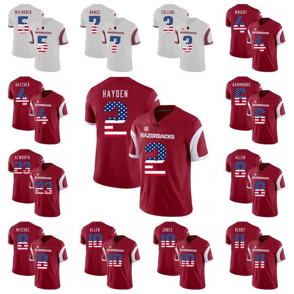 chase hayden alex collins jarius wright darren mcfadden t.j. hammonds jonathan nance austin allen usa flag ncaa football jersey, Black 
chase hayden alex collins jarius wright darren mcfadden t.j. hammonds jonathan nance austin allen usa flag ncaa football jersey, Black