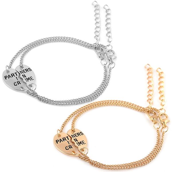 1pair heart-shaped stitching bracelet new gold bracelet women's friends puzzle lovers couples jewelry gifts, Black
1pair heart-shaped stitching bracelet new gold bracelet women's friends puzzle lovers couples jewelry gifts, Black