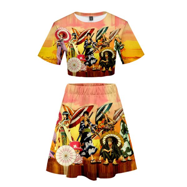 one piece fashion suits navel t shirt skirt for girls 3d printed cartoon pattern monkey d. luffy tony chopper cosplay, White
one piece fashion suits navel t shirt skirt for girls 3d printed cartoon pattern monkey d. luffy tony chopper cosplay, White
