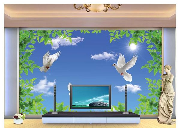 custom 3d p mural wallpaper wall sticker blue sky white clouds green leaves living room tv sofa background wall home decoration
custom 3d p mural wallpaper wall sticker blue sky white clouds green leaves living room tv sofa background wall home decoration