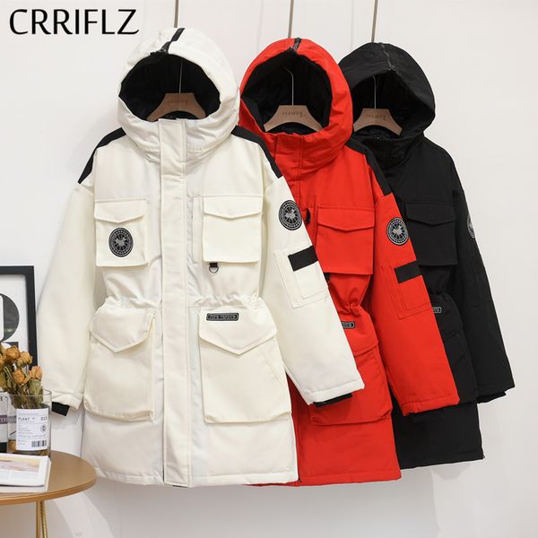 crriflz 90% white duck down jacket medium long hooded coats 2019 new badge pocketwinter jacket women warm thicken down parka, Black
crriflz 90% white duck down jacket medium long hooded coats 2019 new badge pocketwinter jacket women warm thicken down parka, Black