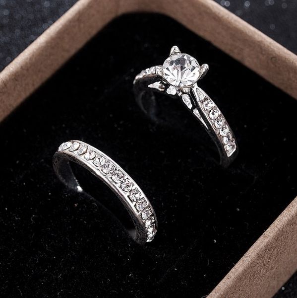2pcs/set charm lovers ring bijoux femme fashion jewelry bijoux crystal engagement wedding rings for women men anel, Silver
2pcs/set charm lovers ring bijoux femme fashion jewelry bijoux crystal engagement wedding rings for women men anel, Silver
