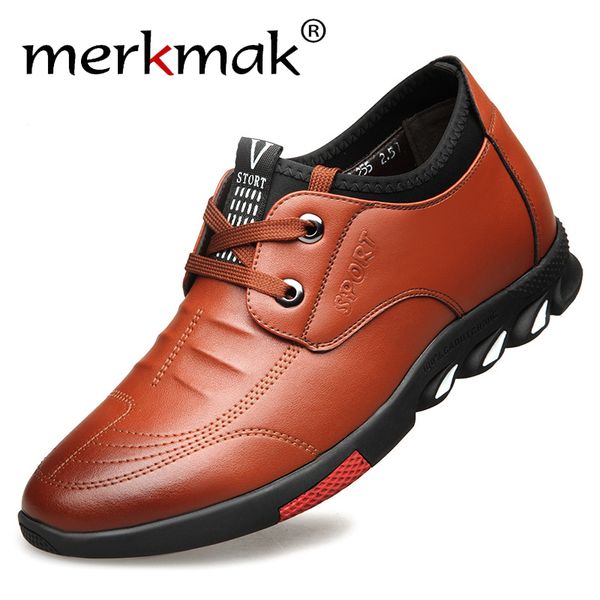 merkmak 2019 new autumn men leather casual shoes classic lace-up business flats fashion british style increasing shoes big size, Black
merkmak 2019 new autumn men leather casual shoes classic lace-up business flats fashion british style increasing shoes big size, Black