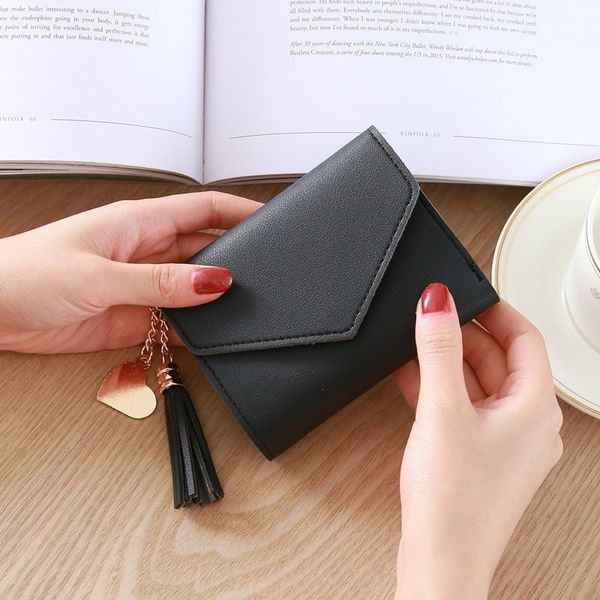 new women's coin purse girl campus style short paragraph fashion tassel pendant lychee mini wallet card pack coin purse, Red;black
new women's coin purse girl campus style short paragraph fashion tassel pendant lychee mini wallet card pack coin purse, Red;black