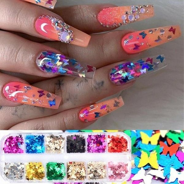 12 styles butterfly shape nail flakes paillette 3d bow decorations beauty tie art diy laser glitter tips sequin nail a3v5, Silver;gold
12 styles butterfly shape nail flakes paillette 3d bow decorations beauty tie art diy laser glitter tips sequin nail a3v5, Silver;gold