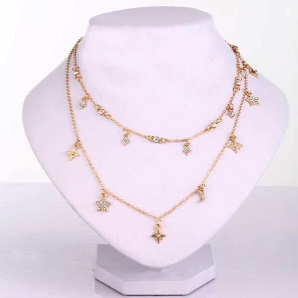 fashion trend shows the true color of ladies women rhinestone inlaid moon star charm multilayer choker necklace jewelry g, Silver
fashion trend shows the true color of ladies women rhinestone inlaid moon star charm multilayer choker necklace jewelry g, Silver