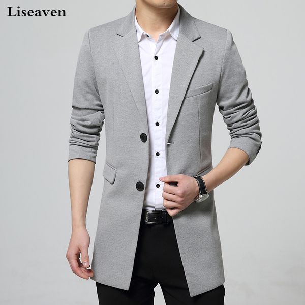 liseaven men slim fit long blazer long sleeve jacket casual blazers men's clothing men suit masculino blazers, White;black
liseaven men slim fit long blazer long sleeve jacket casual blazers men's clothing men suit masculino blazers, White;black