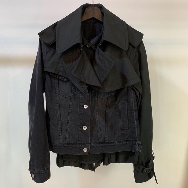 2019 new ladies fashion long-sleeved lapels stitching denim trench coat 0802, Black;brown
2019 new ladies fashion long-sleeved lapels stitching denim trench coat 0802, Black;brown