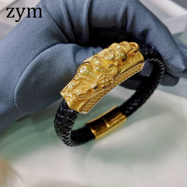 zympopular brand stainless steel buddha bracelet leather bracelet retro design fashion men's leather rope, Golden;silver
zympopular brand stainless steel buddha bracelet leather bracelet retro design fashion men's leather rope, Golden;silver