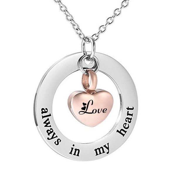 mom/dad/grandma cremation jewelry for ashes -always in my heart - memorial keepsake personalized necklace pendant-love, Silver
mom/dad/grandma cremation jewelry for ashes -always in my heart - memorial keepsake personalized necklace pendant-love, Silver