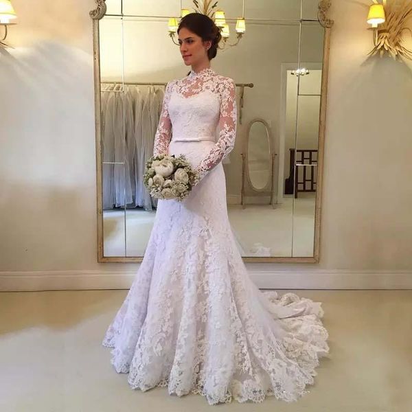 Пользовательские Длинные рукава Кружева Русалка Свадебные платья 2020- Урожай Sweep Поезд аппликация Свадебные Платья с Sash
Пользовательские Длинные рукава Кружева Русалка Свадебные платья 2020- Урожай Sweep Поезд аппликация Свадебные Платья с Sash