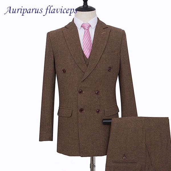 brown harringbone man suit double breasted wedding suit tweed groom tuxedos brown blazer groomsman (jacket+pants+vest, White;black
brown harringbone man suit double breasted wedding suit tweed groom tuxedos brown blazer groomsman (jacket+pants+vest, White;black