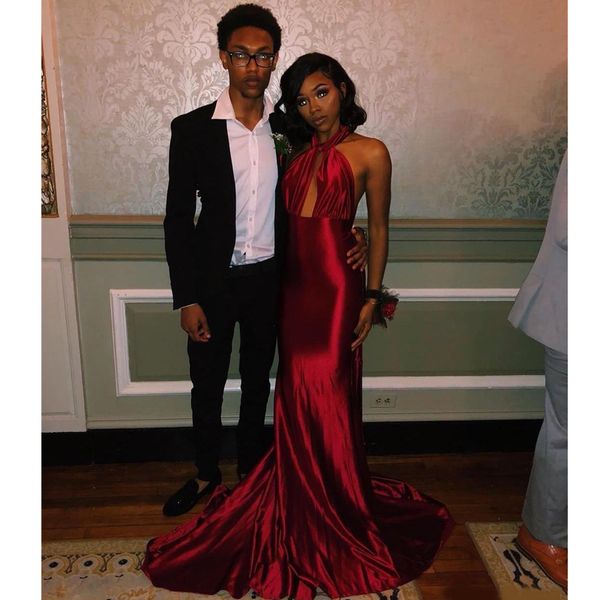 new black girls red mermaid prom dresses long halter neck floor length evening gowns formal dress robe de soiree, Black;red
new black girls red mermaid prom dresses long halter neck floor length evening gowns formal dress robe de soiree, Black;red