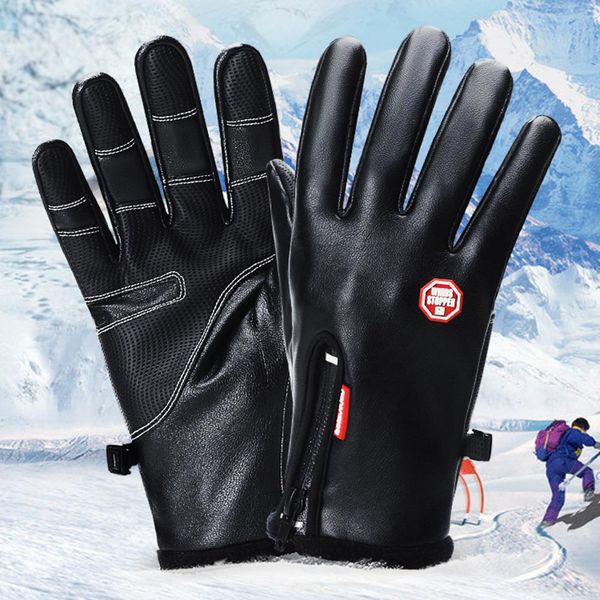 outdoor sports waterproof gloves winter full finger zipper mountaineering cold-proof non-slip thickened windproof gloves, Black
outdoor sports waterproof gloves winter full finger zipper mountaineering cold-proof non-slip thickened windproof gloves, Black