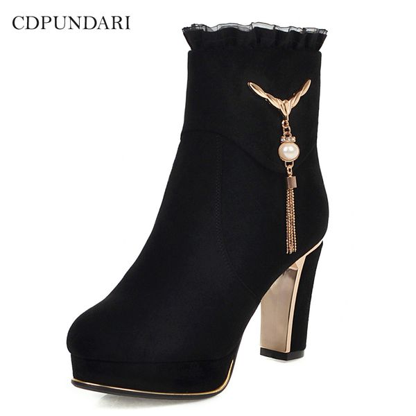 cdpundari black high heels ankle boots for women platforms boots ladies winter shoes woman botas mujer invierno
cdpundari black high heels ankle boots for women platforms boots ladies winter shoes woman botas mujer invierno