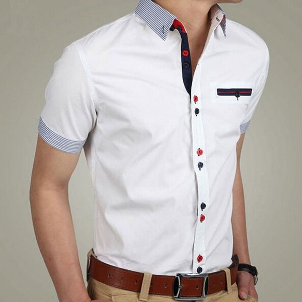 2016 fashion men shirt vetement homme short sleeve slim fit shirt camisa masculina turn down collar single button shirts, White;black
2016 fashion men shirt vetement homme short sleeve slim fit shirt camisa masculina turn down collar single button shirts, White;black
