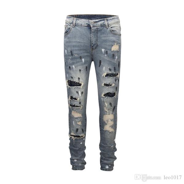 ripped coating slim fit high street jeans men 2018 hi-end fashion rivet on knee cool jeans denim men's pants 2 colors k32bi
ripped coating slim fit high street jeans men 2018 hi-end fashion rivet on knee cool jeans denim men's pants 2 colors k32bi