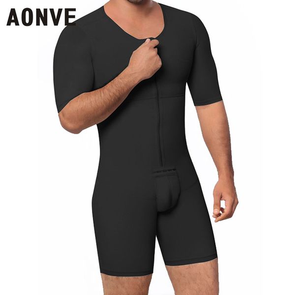aonve bodysuit men shaper body slimming butt lift leotard short sleeves plus size homme body modeling shapewear, Black;brown
aonve bodysuit men shaper body slimming butt lift leotard short sleeves plus size homme body modeling shapewear, Black;brown