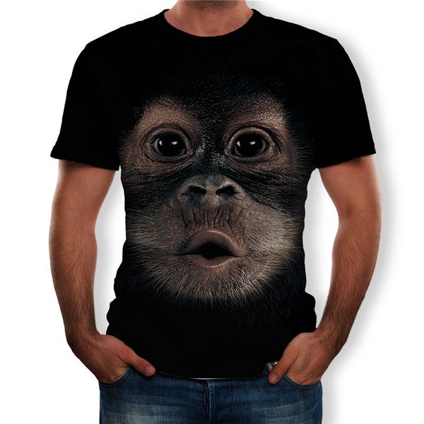 men 3d monkey print tshirts summer casual short sleeve funny design plus size mens tees, White;black
men 3d monkey print tshirts summer casual short sleeve funny design plus size mens tees, White;black