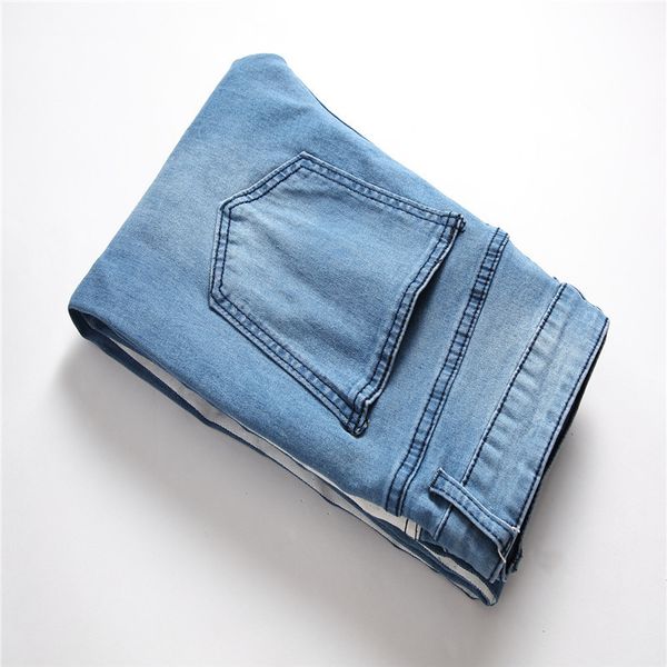 zipper slim fit hiphop jeans mens designer jeans ripped distressed long light blue striped jean pants
zipper slim fit hiphop jeans mens designer jeans ripped distressed long light blue striped jean pants