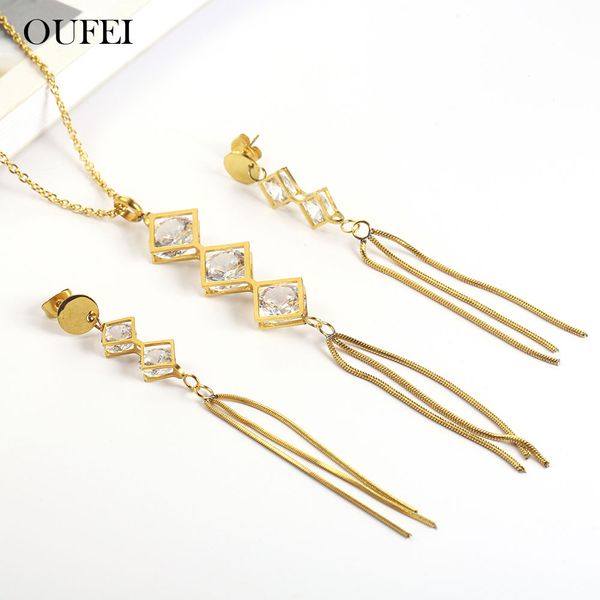 oufei bohemian tassel necklace and earring set stainless steel jewelry woman jewelry accessories gifts for women, Silver
oufei bohemian tassel necklace and earring set stainless steel jewelry woman jewelry accessories gifts for women, Silver