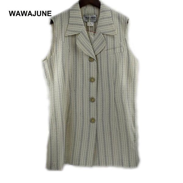 #134-1 striped women fashion elegant office lady coat sleeveless vests jacket outwear casual brand waistcoat, Black;white
#134-1 striped women fashion elegant office lady coat sleeveless vests jacket outwear casual brand waistcoat, Black;white