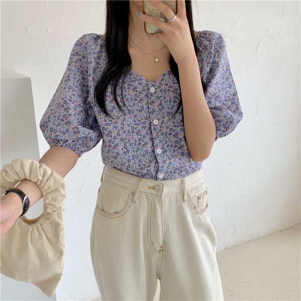 women elegant vintage floral blouses 2020 new summer korean style v-neck shirt women puff sleeve blouse femme blusas, White
women elegant vintage floral blouses 2020 new summer korean style v-neck shirt women puff sleeve blouse femme blusas, White