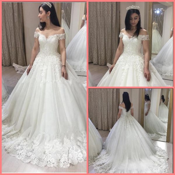 robe de mariage 2019 ball gown off the shoulder wedding dresses sweetheart neckline princess puffy long bride gowns sale, White
robe de mariage 2019 ball gown off the shoulder wedding dresses sweetheart neckline princess puffy long bride gowns sale, White