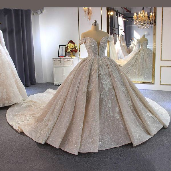 2020 ball gown wedding dresses off the shoulder crystal beaded lace sweep train bridal gowns custom made wedding gown, White
2020 ball gown wedding dresses off the shoulder crystal beaded lace sweep train bridal gowns custom made wedding gown, White