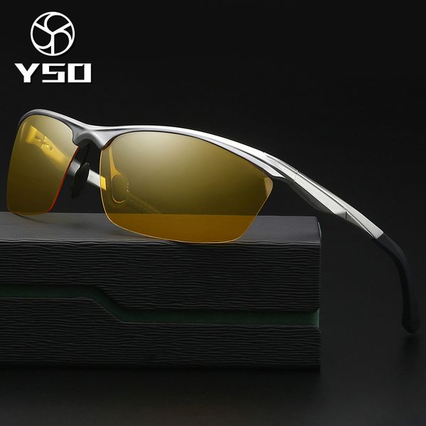 sunglasses yso night vision glasses men aluminium magnesium frame polarized goggles for car driving fishing anti glare 8545, White;black
sunglasses yso night vision glasses men aluminium magnesium frame polarized goggles for car driving fishing anti glare 8545, White;black