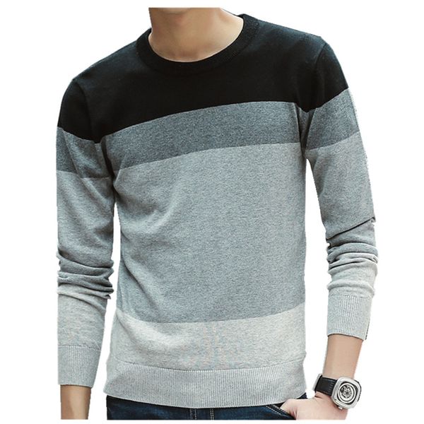 casual sweater men o-neck striped slim fit mens sweaters pullovers men pull homme contrast color knitwear, White;black
casual sweater men o-neck striped slim fit mens sweaters pullovers men pull homme contrast color knitwear, White;black