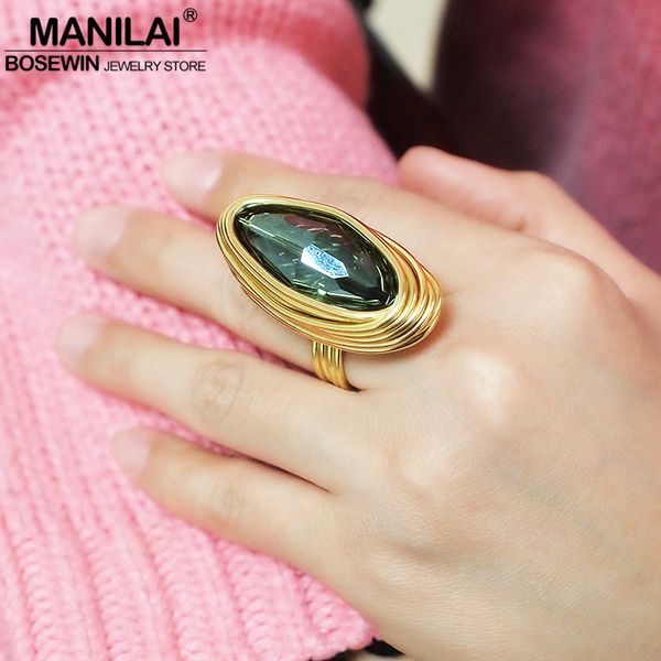 manilai handmade metal wire big crystal rings for women bohemian statement jewelry finger rings wedding accessories 2019, Silver
manilai handmade metal wire big crystal rings for women bohemian statement jewelry finger rings wedding accessories 2019, Silver