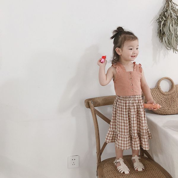 summer 2019 baby girls fashion vest+ plaid skirt 2pcs suits kids cotton casual clothes sets children outfits, White
summer 2019 baby girls fashion vest+ plaid skirt 2pcs suits kids cotton casual clothes sets children outfits, White