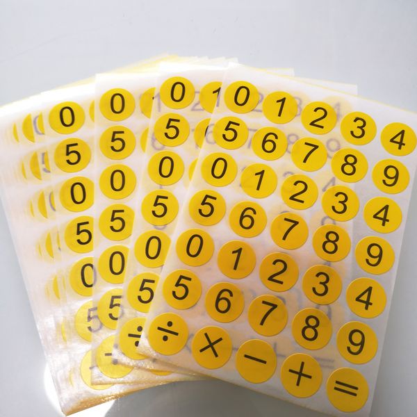 1000 Sets/lot, Diameter 16mm, 0 To 9 Paper Sticker For Arithmetic Teaching Tool In Primary School And Kindergarten, Item No.of27