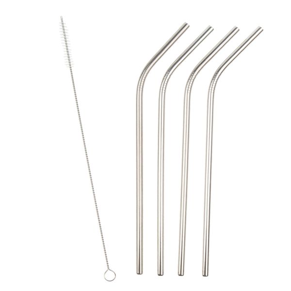 4 pieces reusable metal 304 stainless steel drinking straws curved for cups with brush, washable, easy to clean, long
4 pieces reusable metal 304 stainless steel drinking straws curved for cups with brush, washable, easy to clean, long