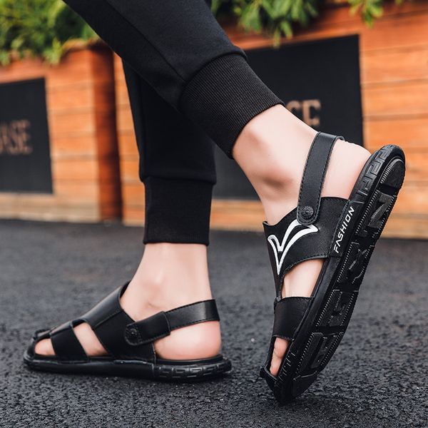 summer sandals men superior calf leather,cool yet functional classic sports slippers men beach shoes male casual shoes sandals, Black
summer sandals men superior calf leather,cool yet functional classic sports slippers men beach shoes male casual shoes sandals, Black