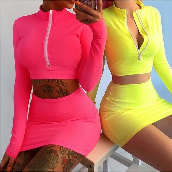 long sleeve high neck zipper bodycon crop mini skirt 2 pieces sets 2018 autumn winter women fashion solid set, White
long sleeve high neck zipper bodycon crop mini skirt 2 pieces sets 2018 autumn winter women fashion solid set, White