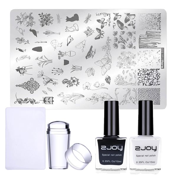 wakefulness flowers birds image nail stamping plate with clear stamper black white stamping polishes set starter full kit
wakefulness flowers birds image nail stamping plate with clear stamper black white stamping polishes set starter full kit