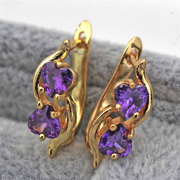 hoop earrings for women's gold filled purple heart cubic zirconia earrings romantic circle engagement wedding jewelry, Golden;silver
hoop earrings for women's gold filled purple heart cubic zirconia earrings romantic circle engagement wedding jewelry, Golden;silver