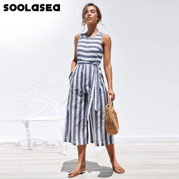 soolasea casual striped jumpsuit women summer 2020 tie up rompers o-neck sleeveless jumpsuits cotton wide leg pants overalls, Black;white
soolasea casual striped jumpsuit women summer 2020 tie up rompers o-neck sleeveless jumpsuits cotton wide leg pants overalls, Black;white